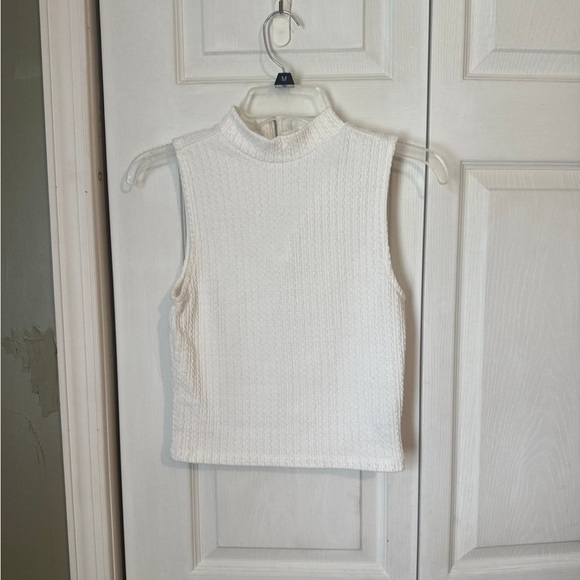 White mock neck knit top - Picture 1 of 1